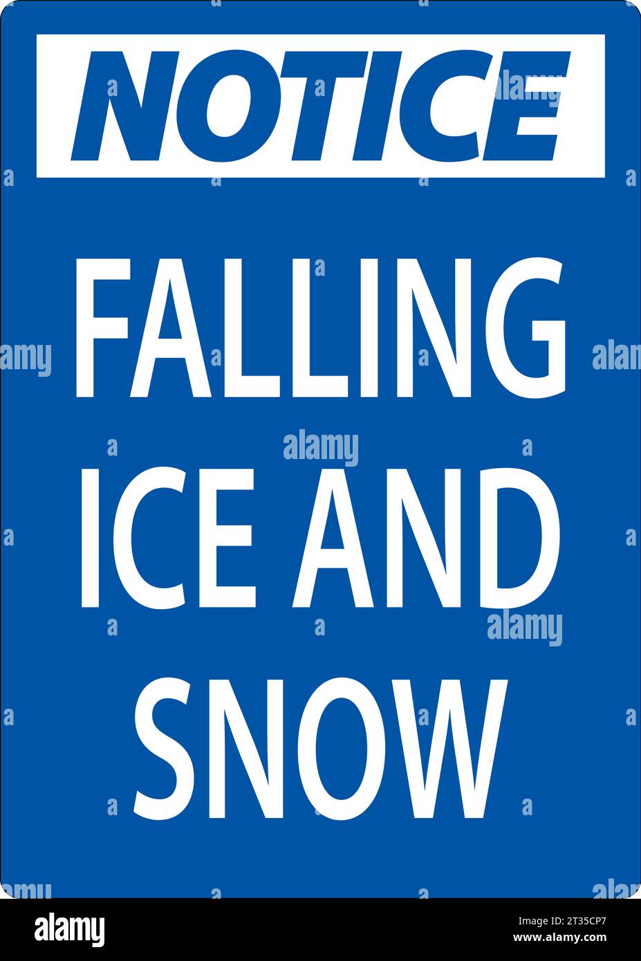 Panneau d'avis chute de glace et de neige Illustration de Vecteur