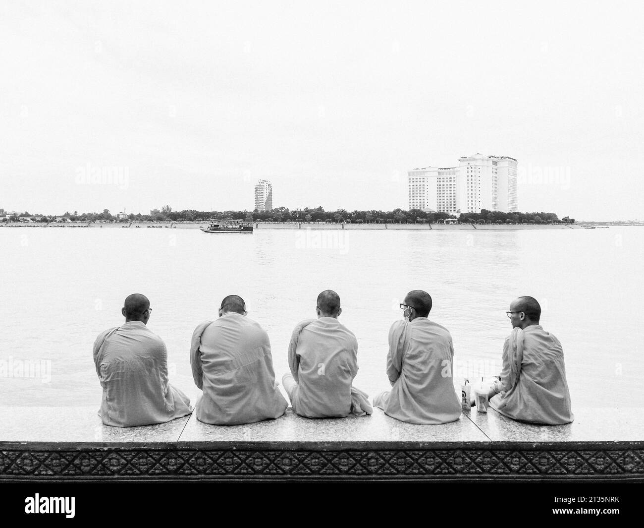 Cambodge, Phnom Penh, moines Banque D'Images