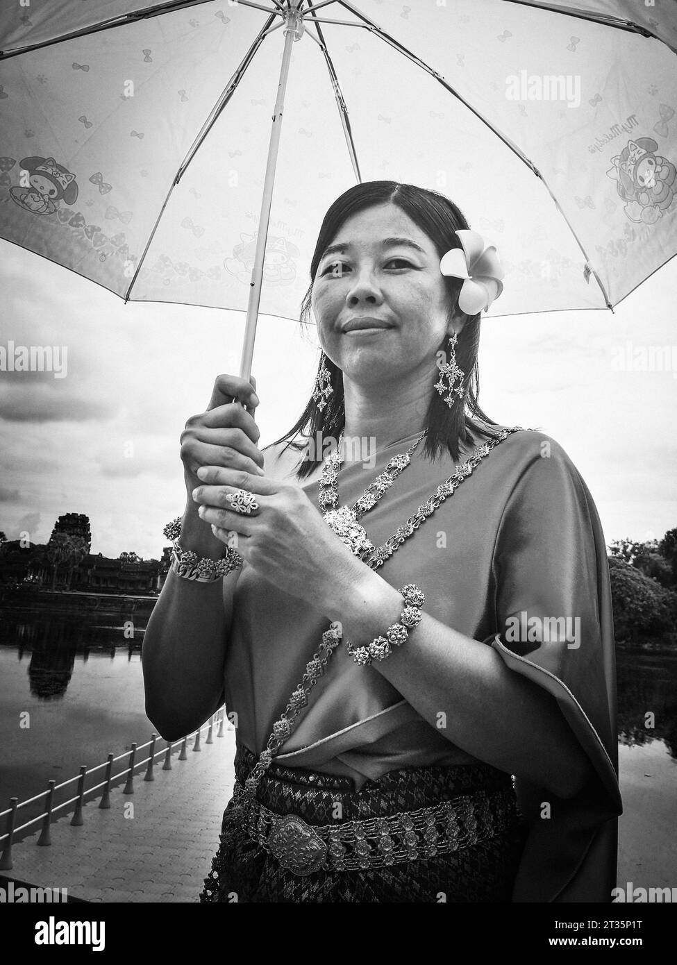 Cambodge, Angkor Wat, femme, portrait Banque D'Images