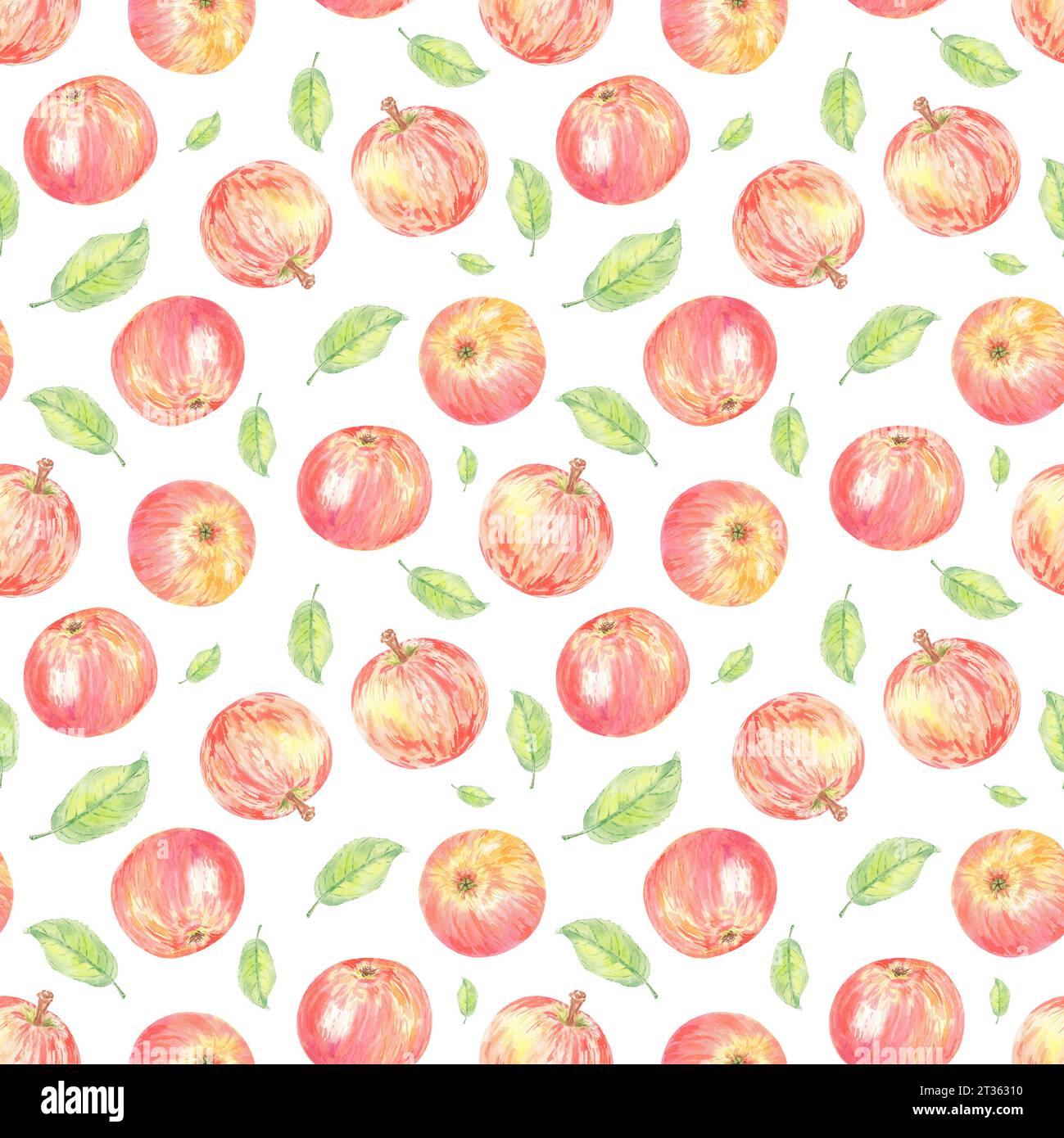 Motif sans couture aquarelle avec des pommes rouges. Illustration alimentaire peinte à la main en stile botanique sur fond blanc pour une utilisation dans le textile, papier peint Banque D'Images Motif sans couture aquarelle avec des pommes rouges. Illustration alimentaire peinte à la main en stile botanique sur fond blanc pour une utilisation dans le textile, papier peint Banque D'Images