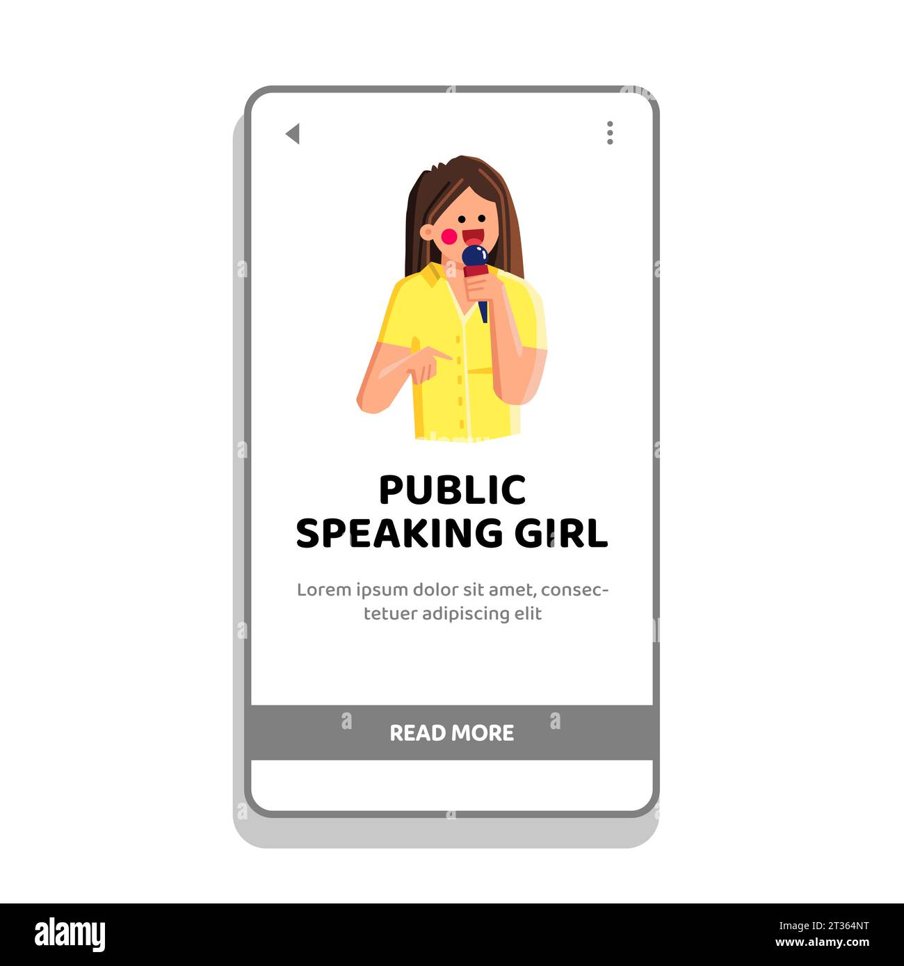 vecteur de fille parlant public de parole Illustration de Vecteur