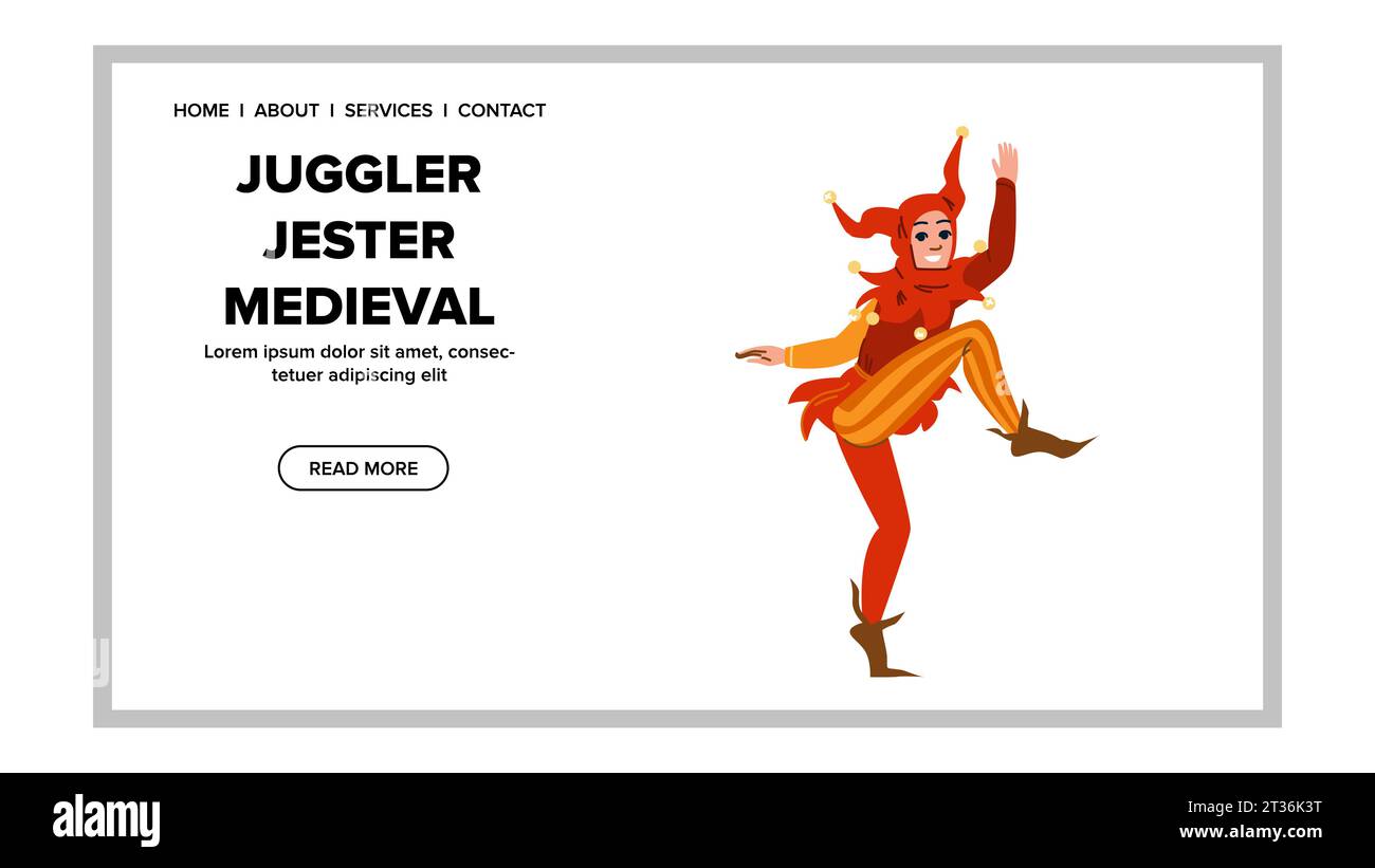 costume jongleur jester vecteur médiéval Illustration de Vecteur