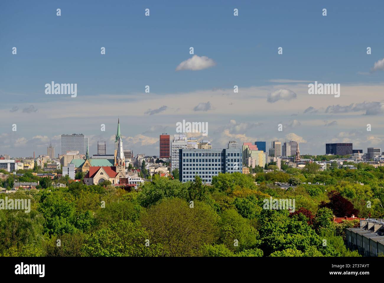 Ville de Lodz, Pologne- panorama de la ville. Banque D'Images