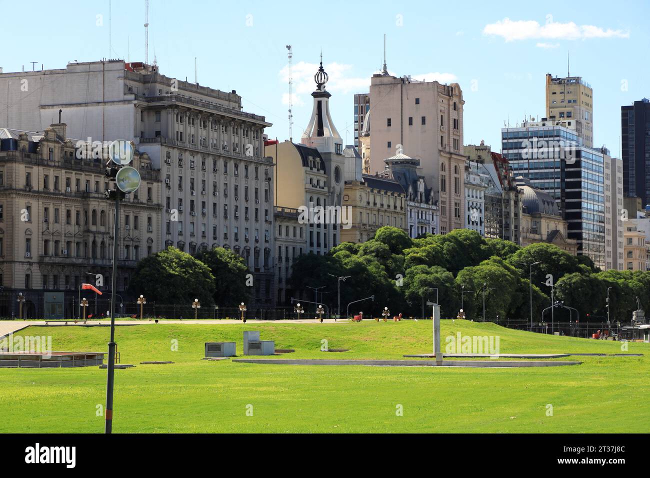 Paysage urbain de Monserrat de Buenos Aires avec parc Parque Colon en premier plan.Buenos Aires.Argentina Banque D'Images