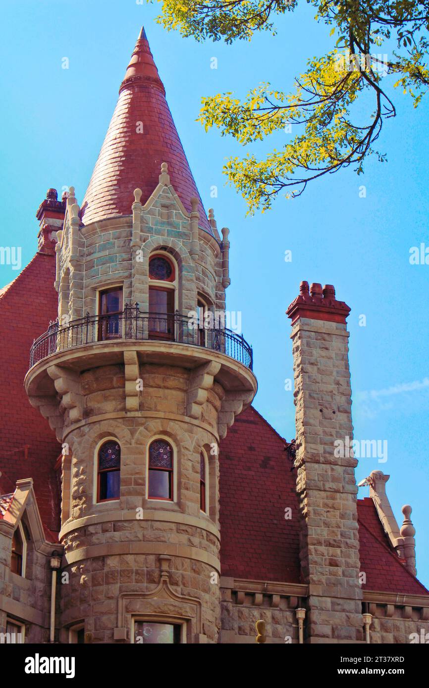 C'est Craigdarroch Castle, un manoir qui est aussi une attraction touristique. Il peut être visité à Victoria, en Colombie-Britannique. Banque D'Images