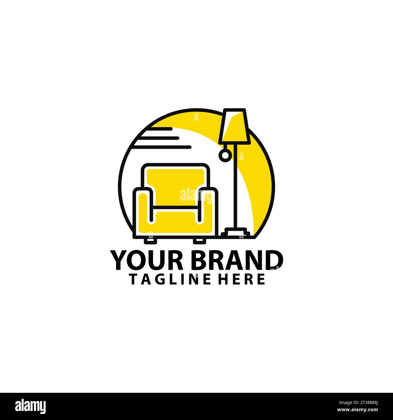 vecteur de conception de logo de couleur de salon de nuit minimalis Illustration de Vecteur