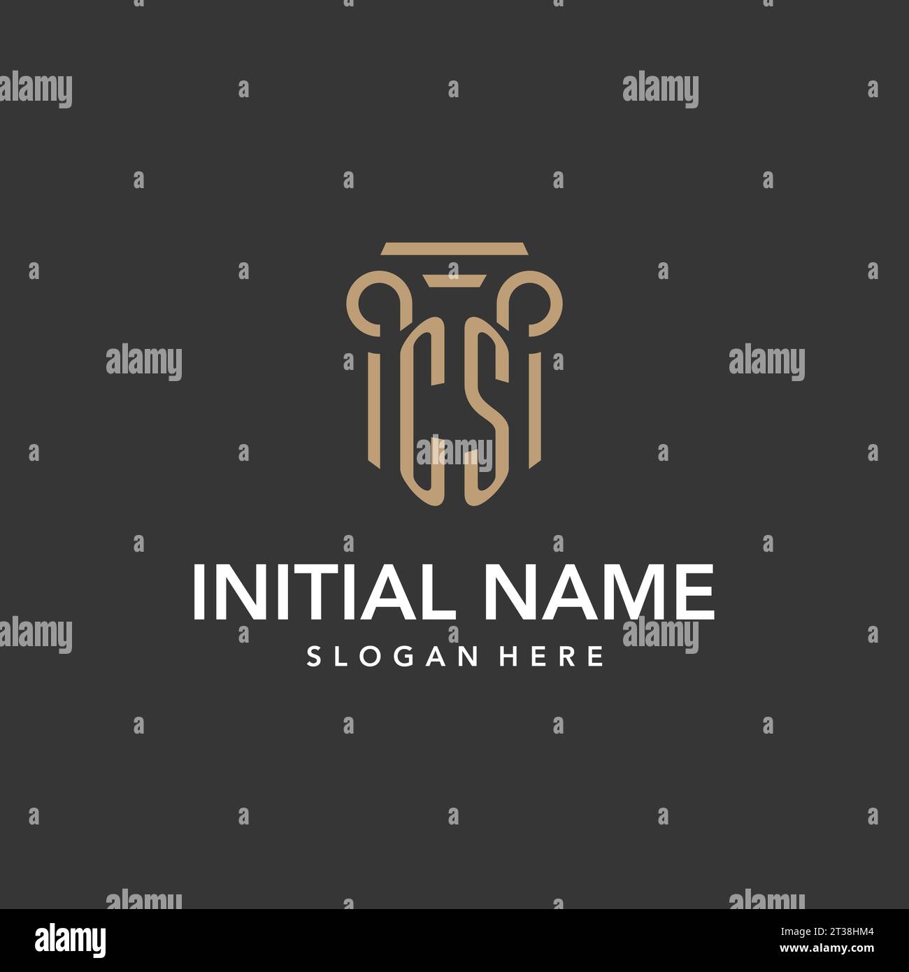 Monogramme de logo CS avec vecteur de conception de style pilier Illustration de Vecteur