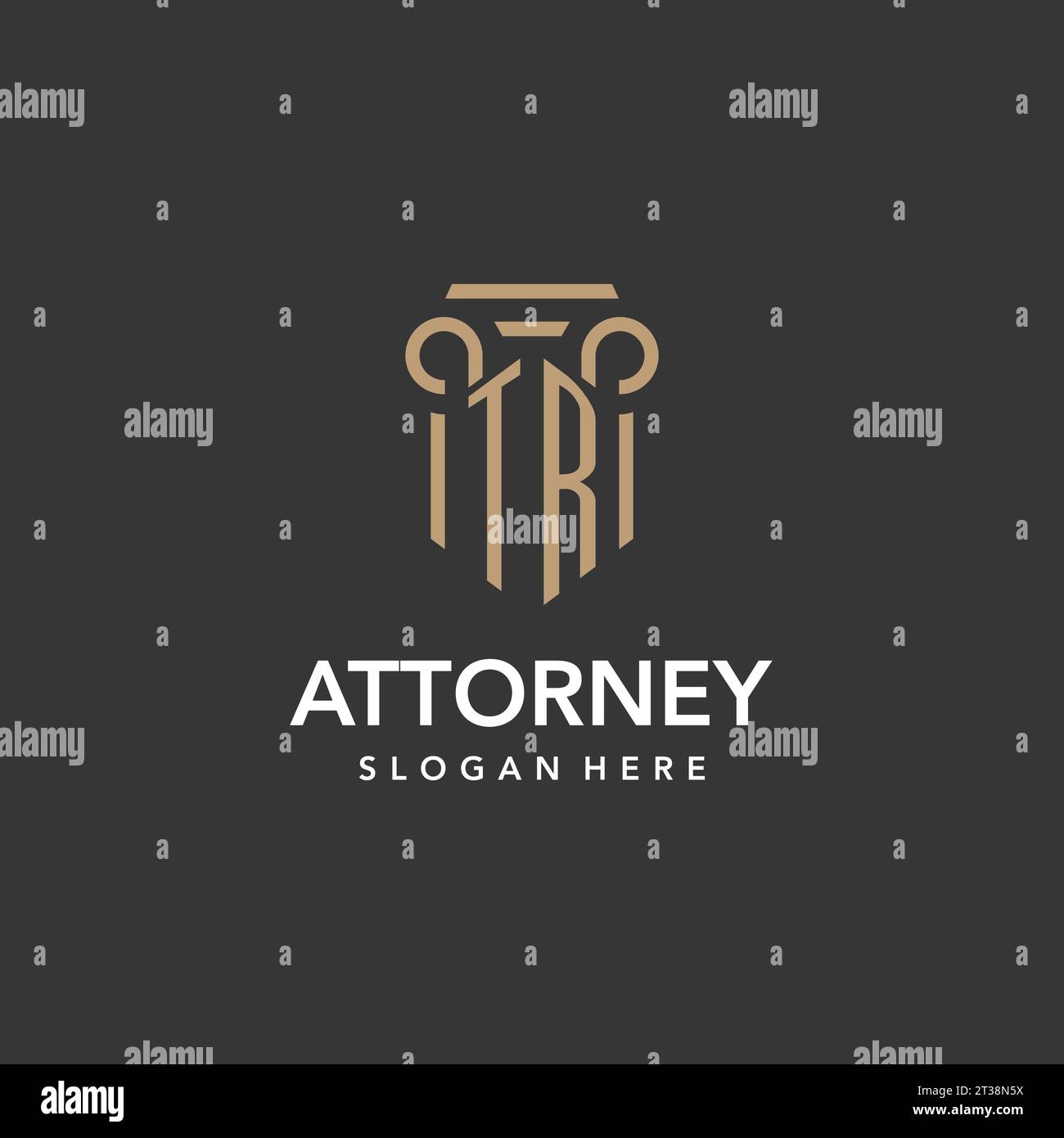 Monogramme de logo TR avec vecteur de conception de style pilier Illustration de Vecteur