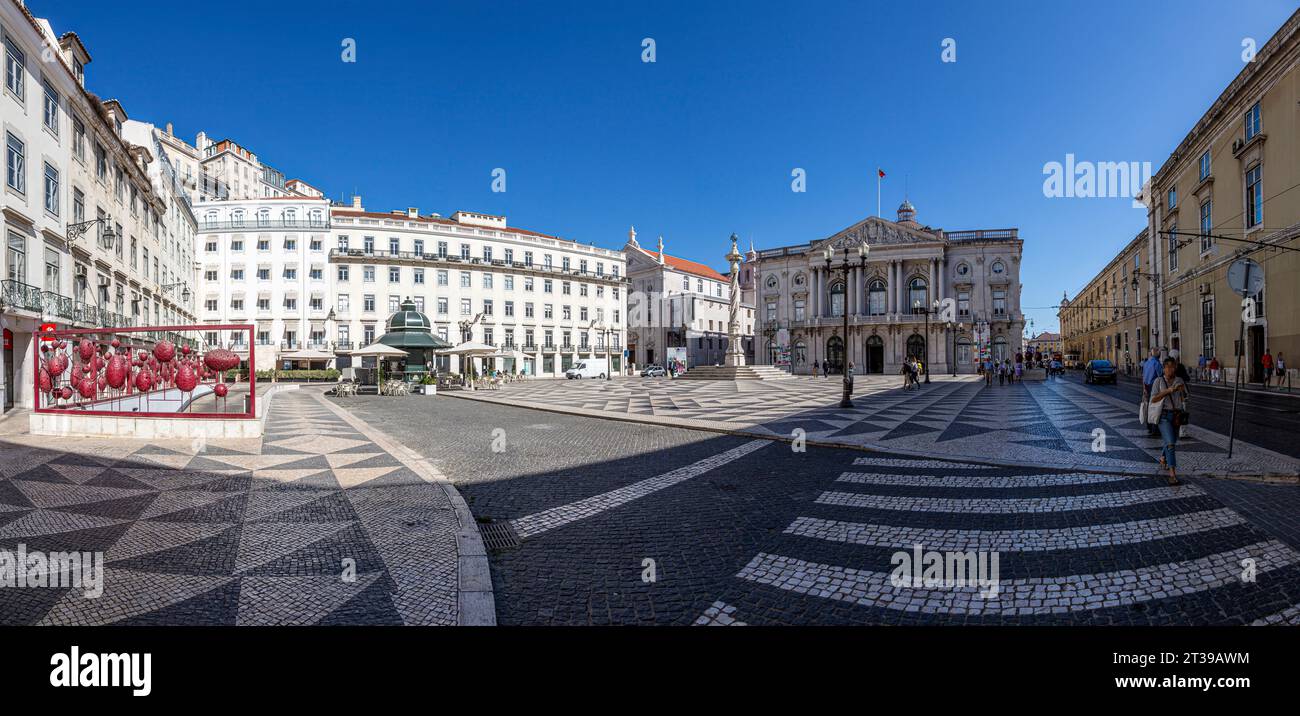 Photo panoramique de Praca do Minicipio à Lisboa Banque D'Images