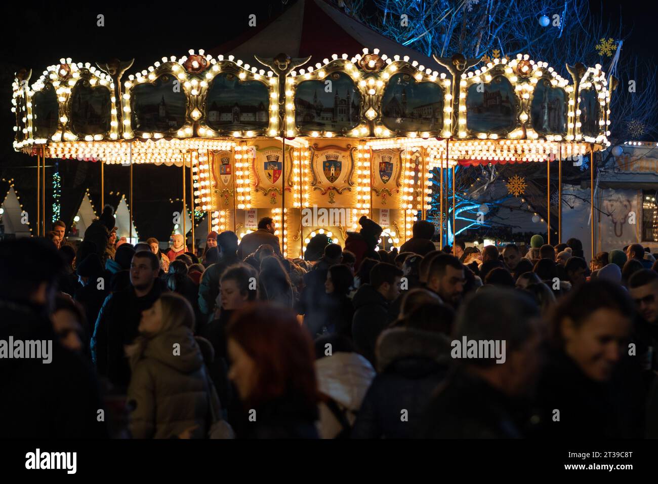 Marché de Noël de Cluj-Napoca, samedi 26 novembre 2022 Banque D'Images