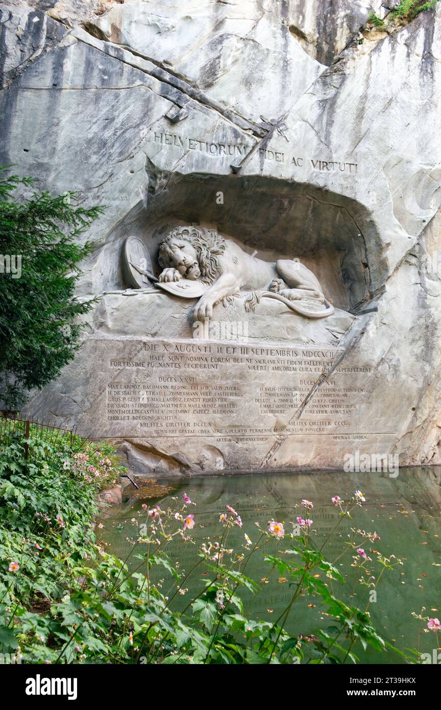 Monument du Lion de Lucerne Banque D'Images