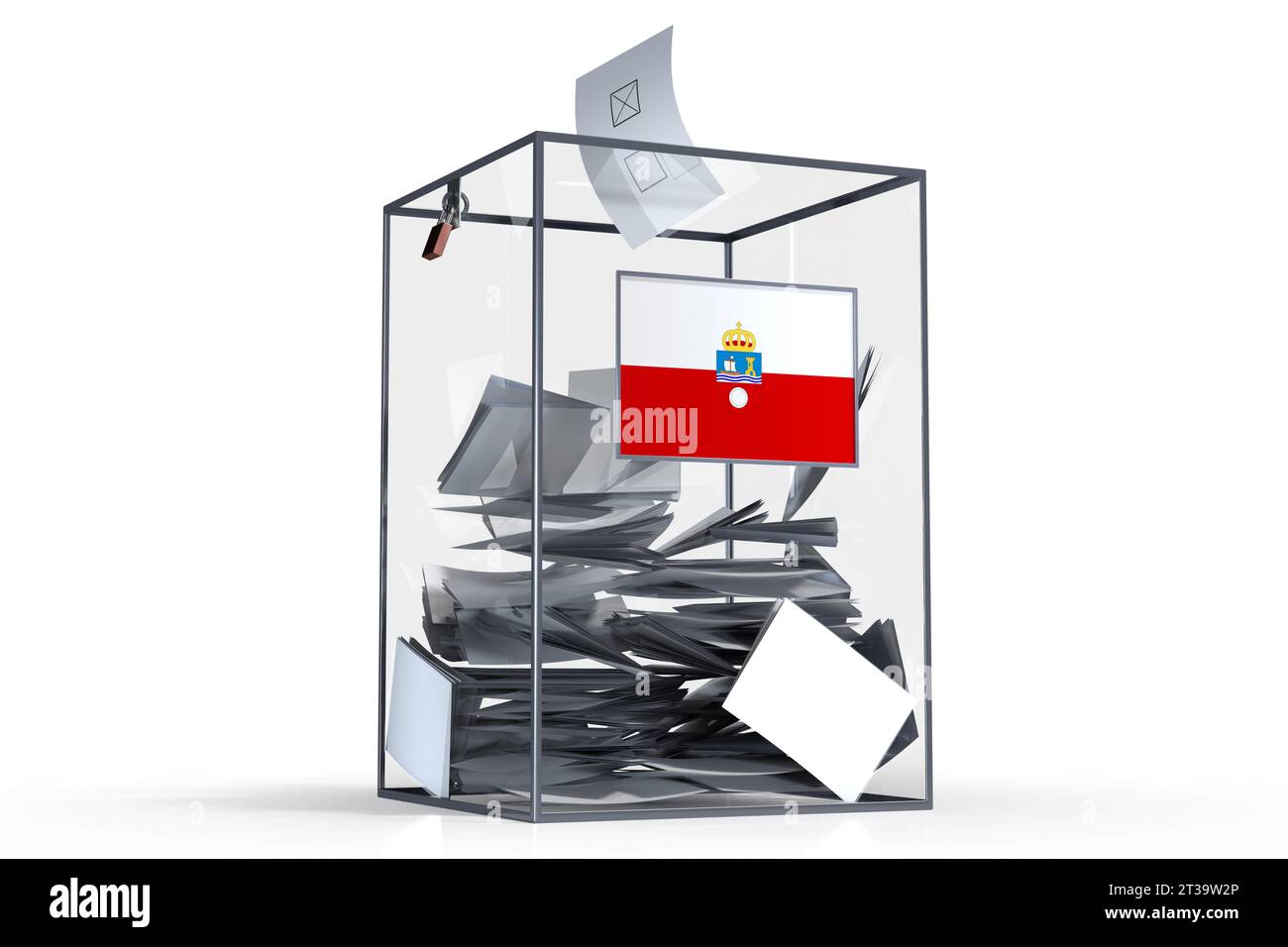 Cantabrie - drapeau sur les urnes et les voix - concept d'élection Banque D'Images
