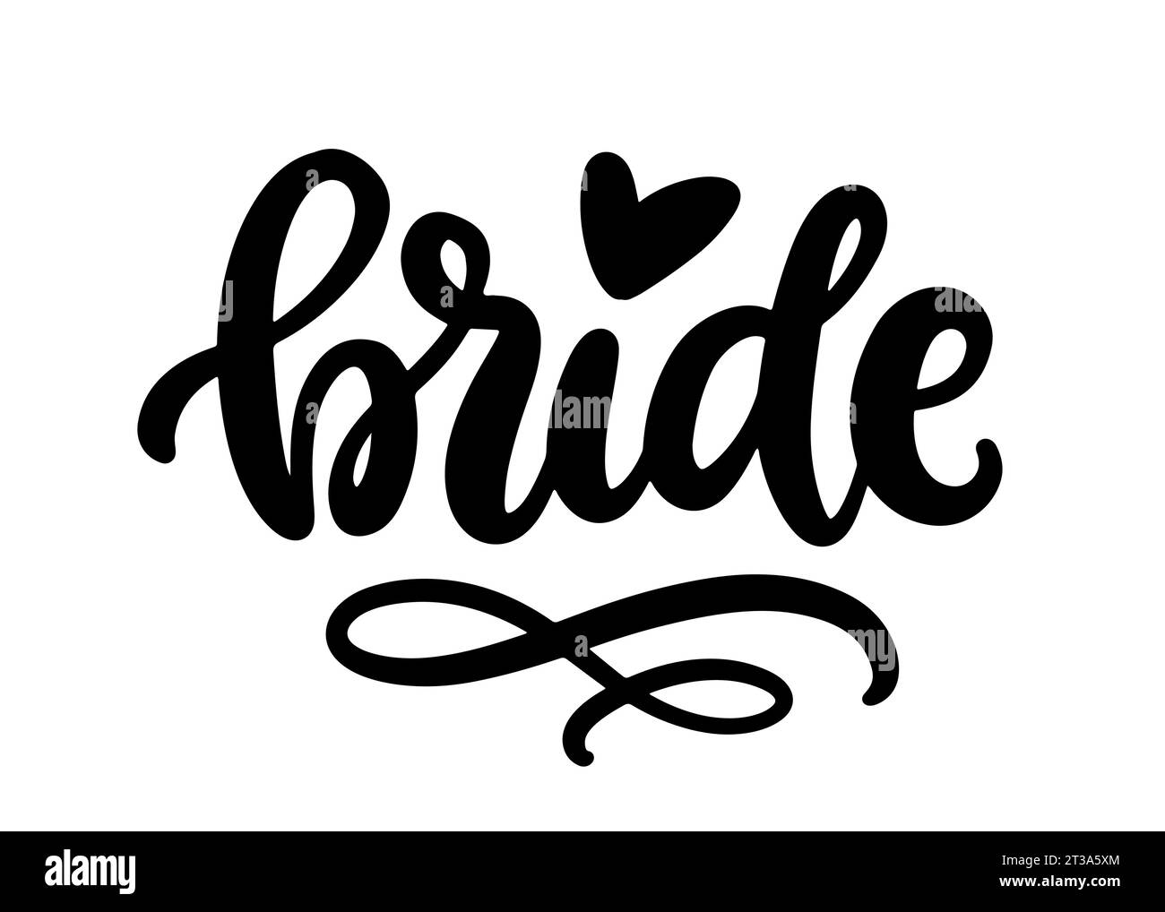Bride moderne écriture main lettrage au pinceau isolé Illustration de Vecteur