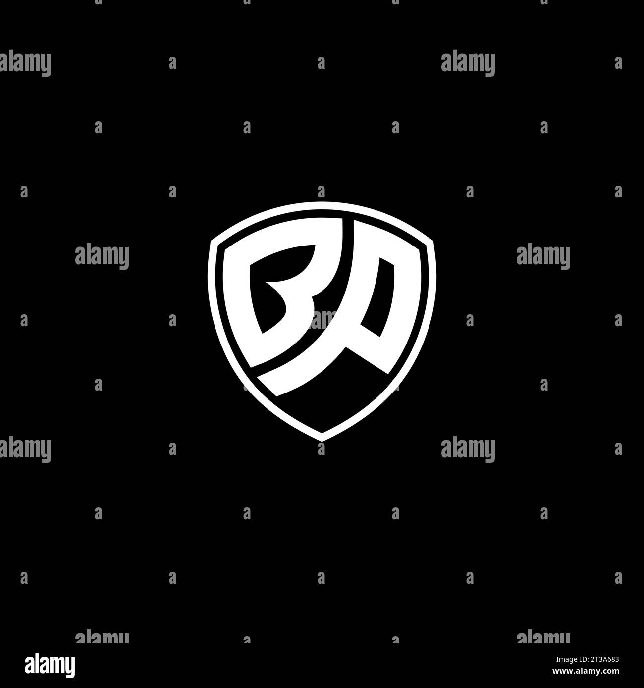 Logo BP style emblème monogramme avec idées de modèle de conception de forme de bouclier Illustration de Vecteur