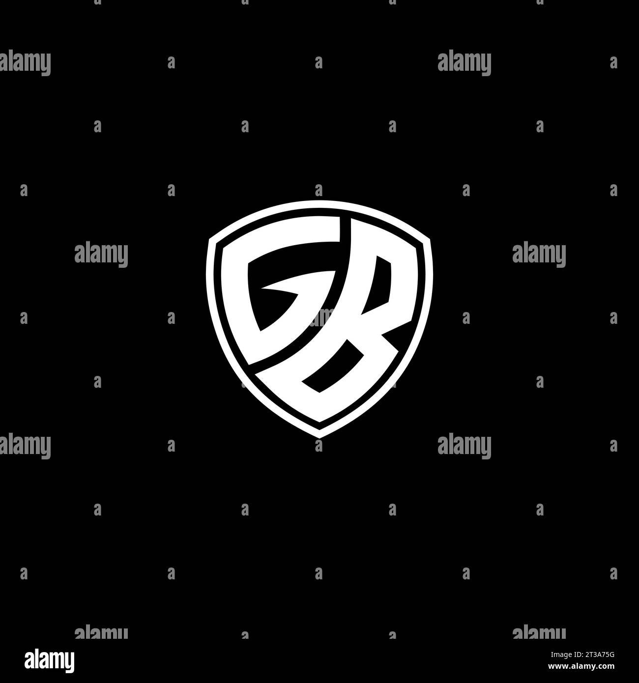 Style d'emblème de monogramme de logo GB avec des idées de modèle de conception de forme de bouclier Illustration de Vecteur