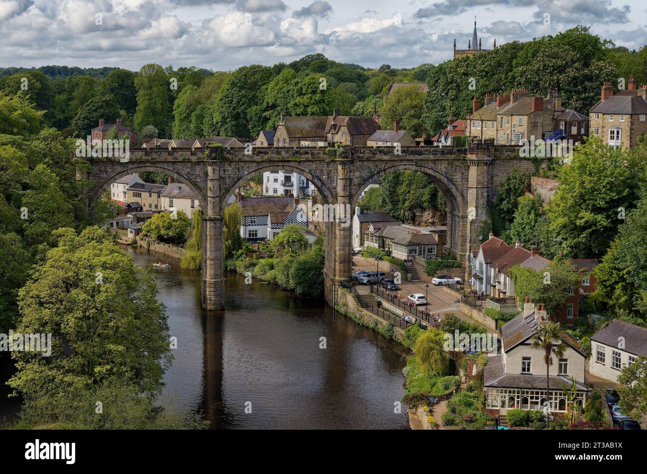 Knaresborough Rail Viaduct Yorkshire UK Banque D'Images