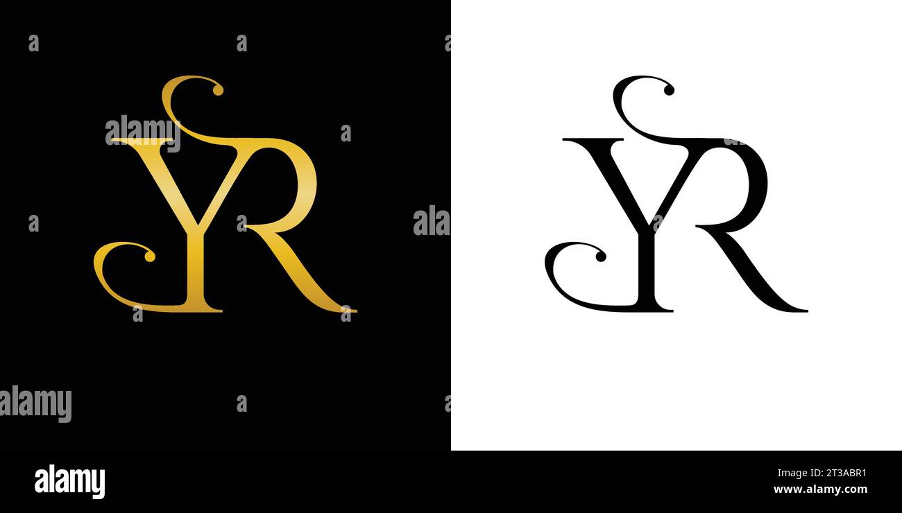 YR logo, YR monogramme, initiales YR logo, lettre YR logo, élégant, icône, vecteur Illustration de Vecteur