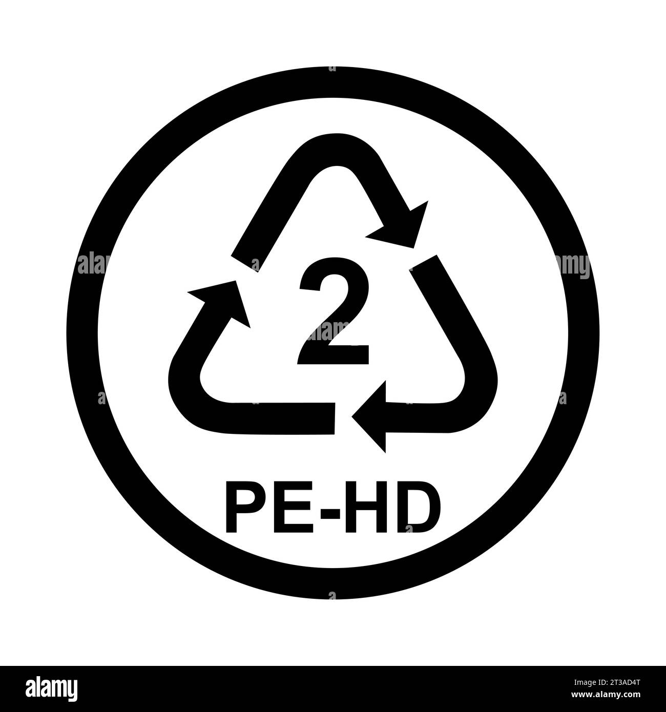 Symbole en plastique, panneau de recyclage écologique isolé sur fond blanc. Icône déchets d'emballages . Illustration de Vecteur