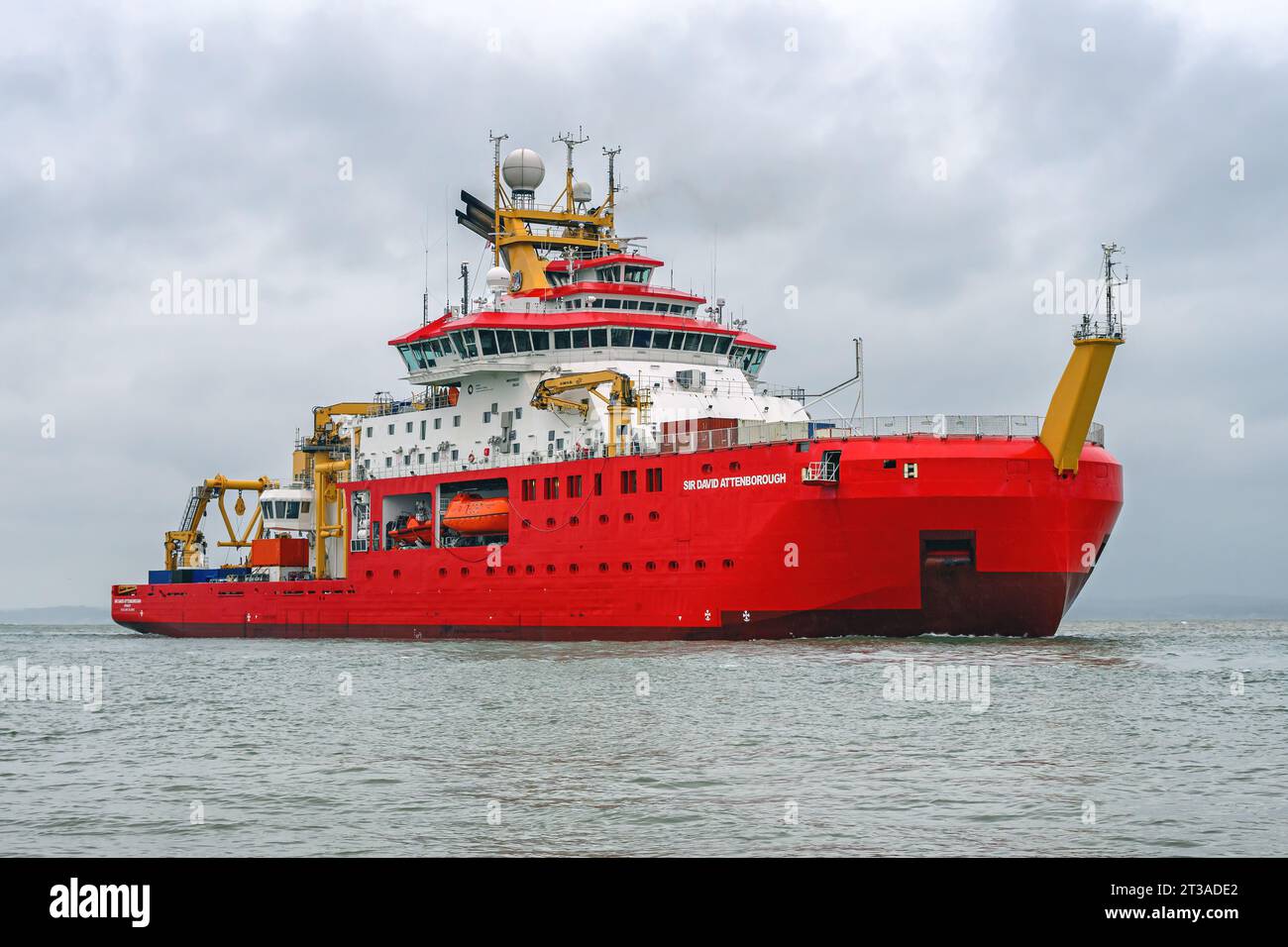 Le navire de recherche British Antarctic Survey RRS Sir David Attenborough, mieux connu sous le nom de Boaty McBoatface - octobre 2023 Banque D'Images