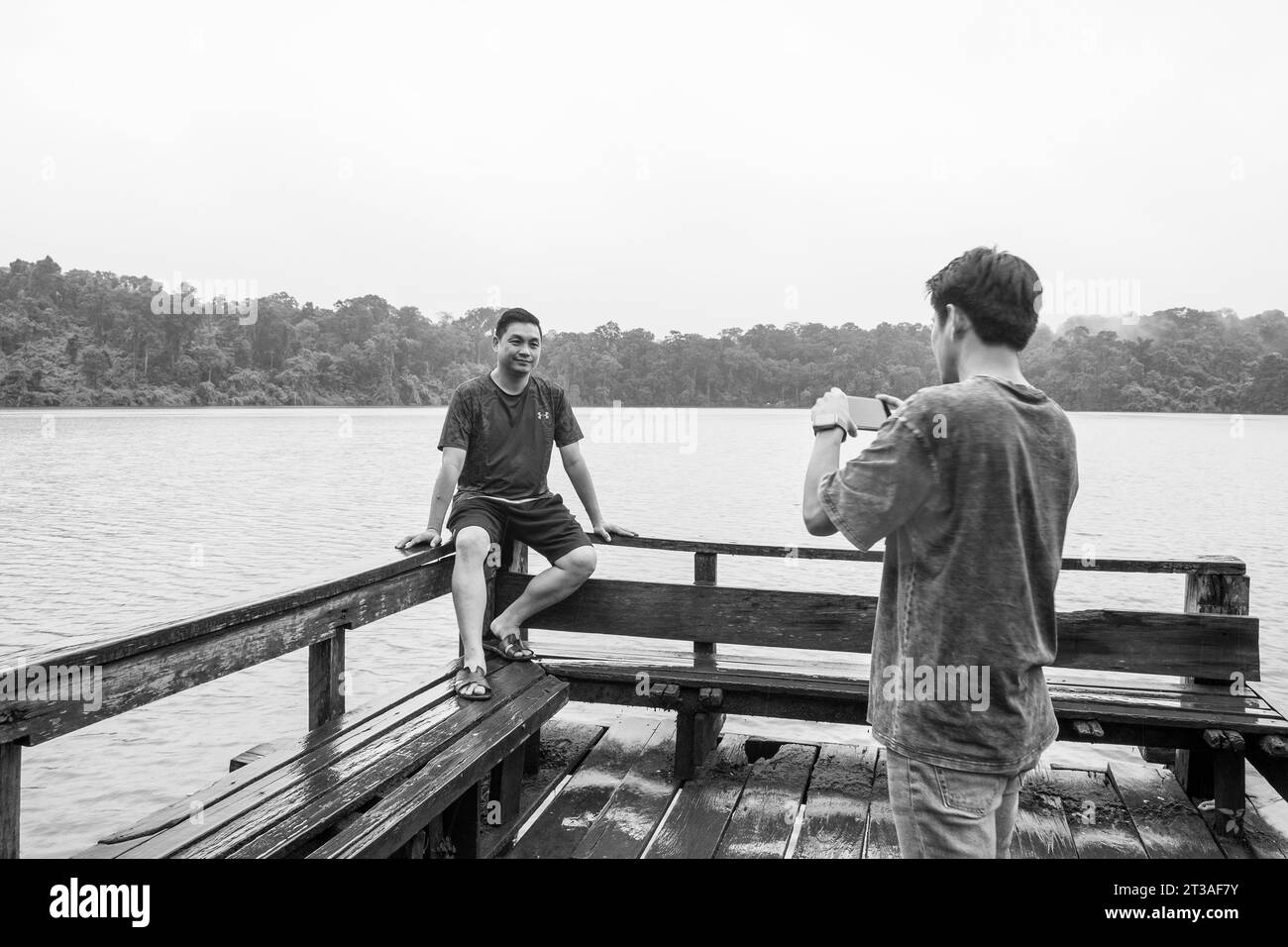 Cambodge, Yeak Loam Lake (Banlung) Banque D'Images