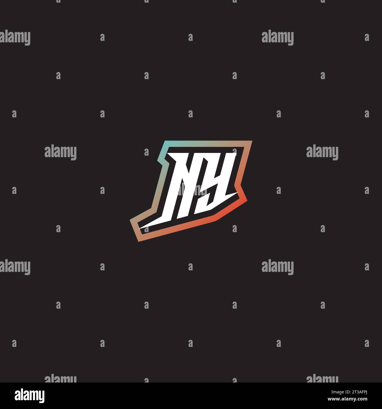 NY combinaison de lettres cool logo esport initial et idées de gradation de couleur cool Illustration de Vecteur
