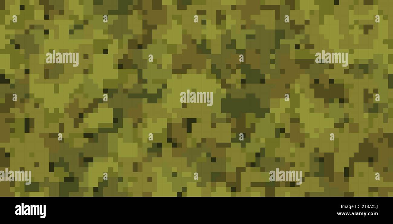 Motif camouflage pixel kaki pour bois. Camouflage sans couture mosaïque numérique avec texture carrée. Arrière-plan vectoriel Illustration de Vecteur