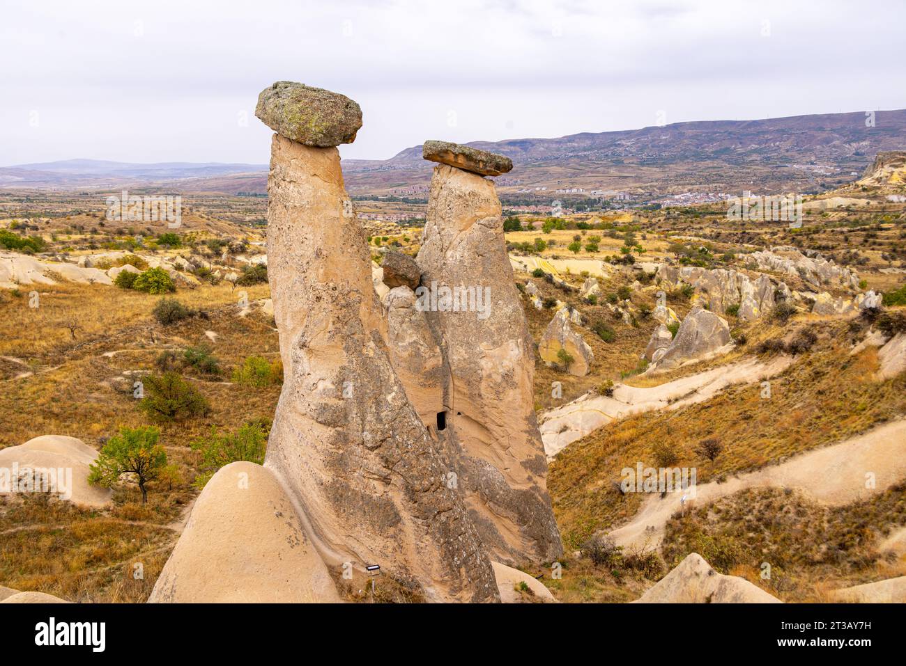 Formation rocheuse les trois beautés ou trois grâces, die drei Schönen, die drei Grazien, en Cappadoce, Turquie. Banque D'Images