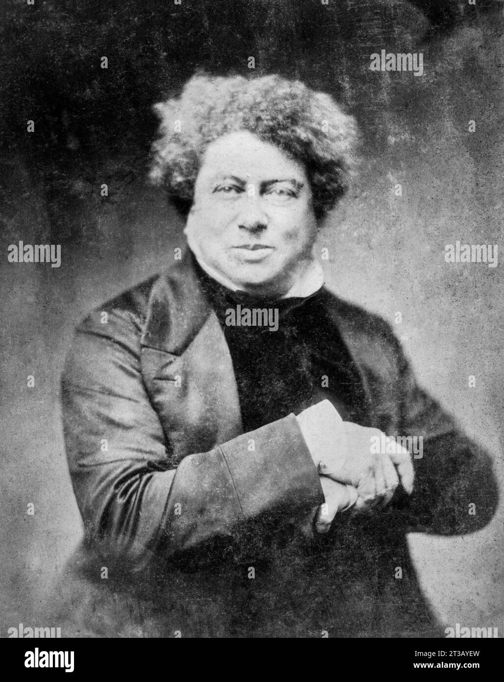 Photographie , Portrait d'Alexandre Dumas pere ( 1802 - 1870 ) écrivain français Banque D'Images