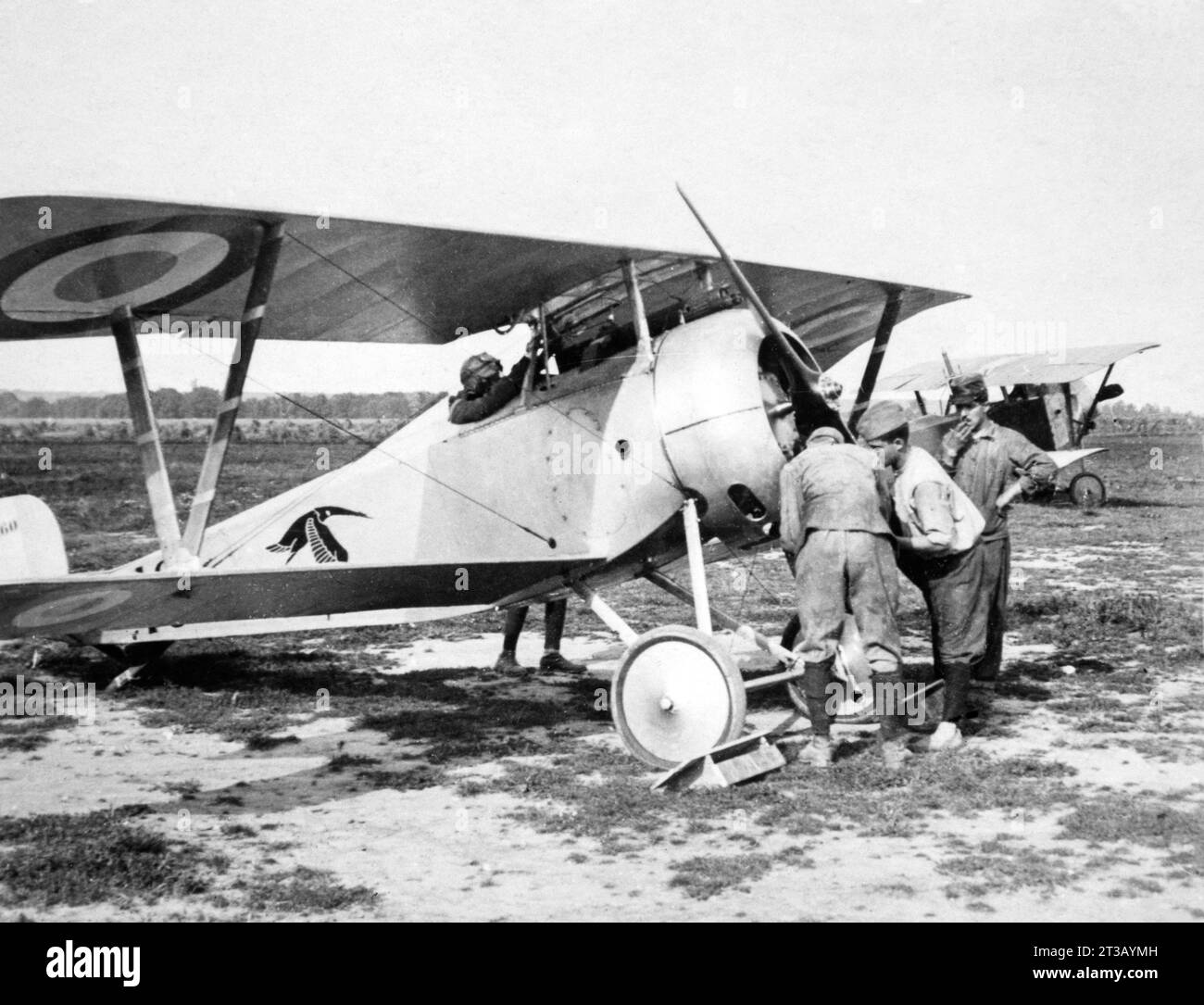 Photographie , aviateur Georges Guynemer (1894 - 1917) sur un avion Nieuport 17 pendant la première Guerre mondiale. Banque D'Images