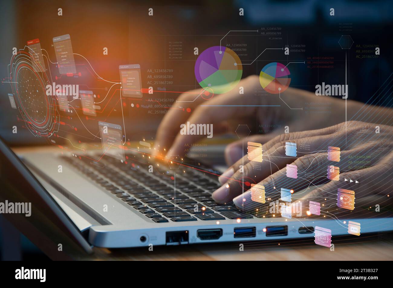 Concept de mise à niveau Gardez toujours le système à jour, en développant l'IA Banque D'Images