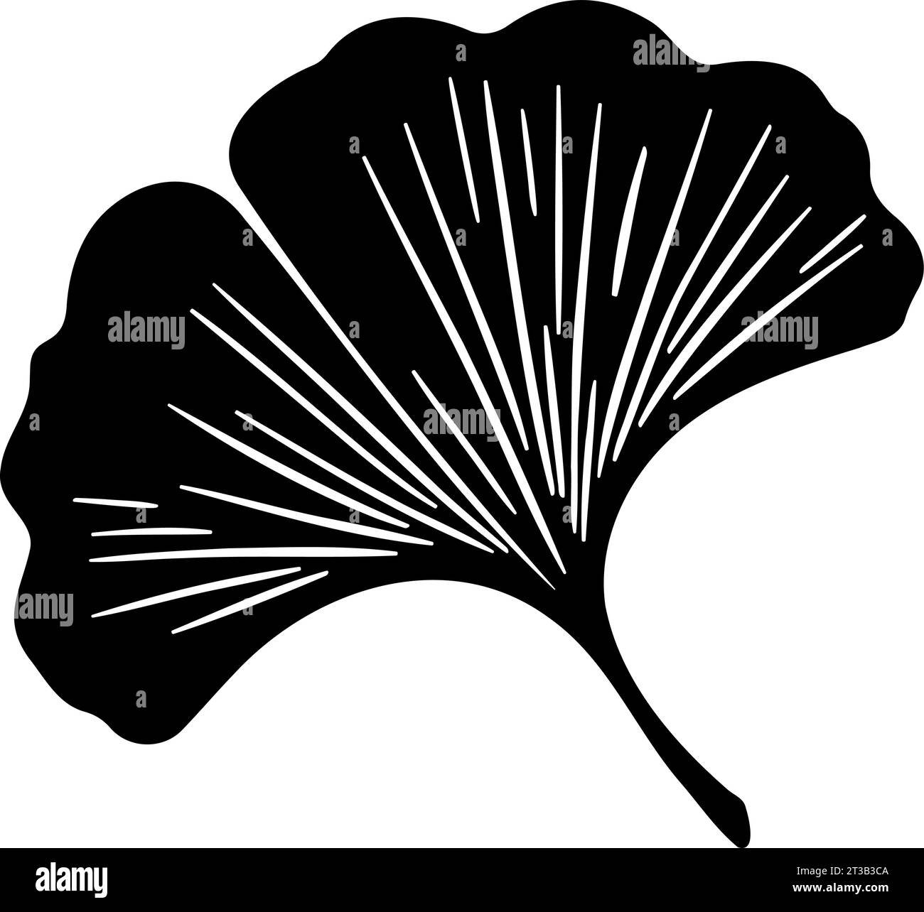 Silhouette de feuille de ginkgo. Illustration vectorielle Illustration de Vecteur