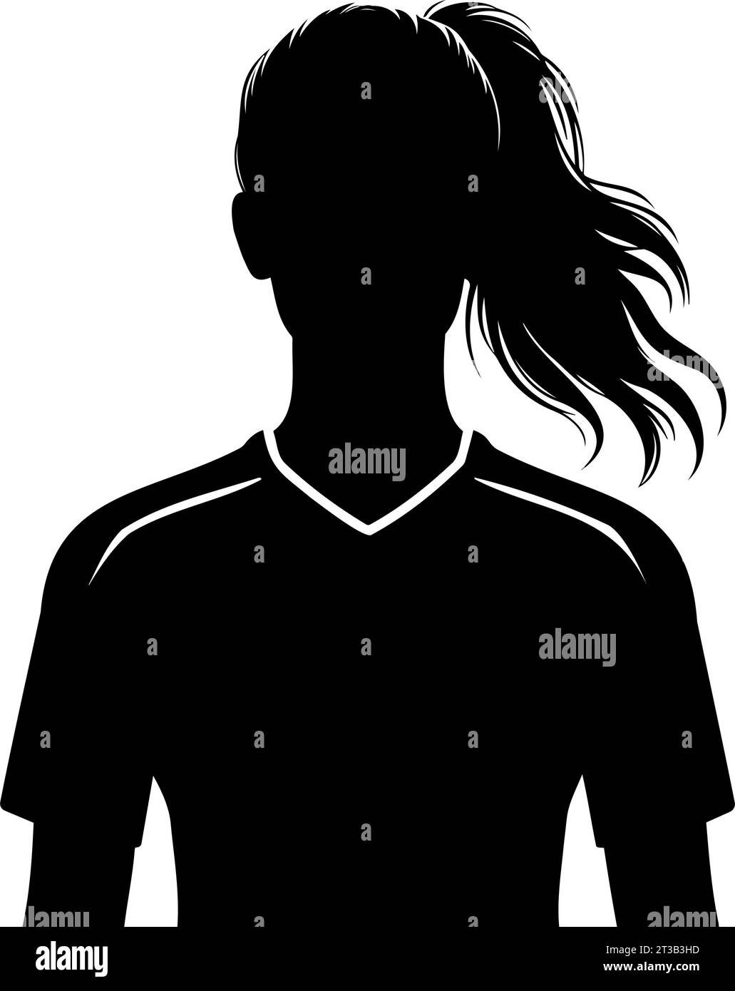 Silhouette de joueur de football féminin. Illustration vectorielle Illustration de Vecteur
