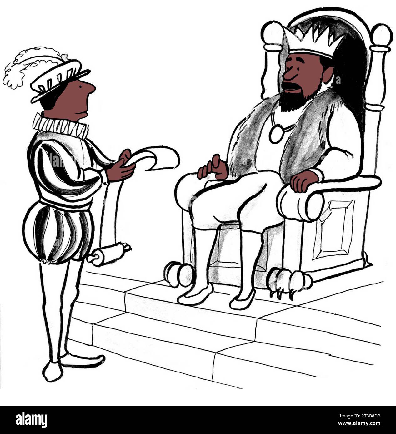 Black King est informé par le sténographe de la cour Banque D'Images