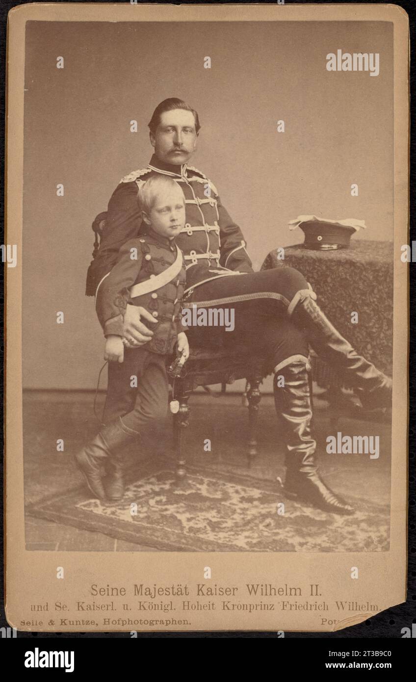 Seine majestät Kaiser Wilhelm II und se. kaiserl. u. königl. Hoheit kronprinz Friedrich Wilhelm Banque D'Images