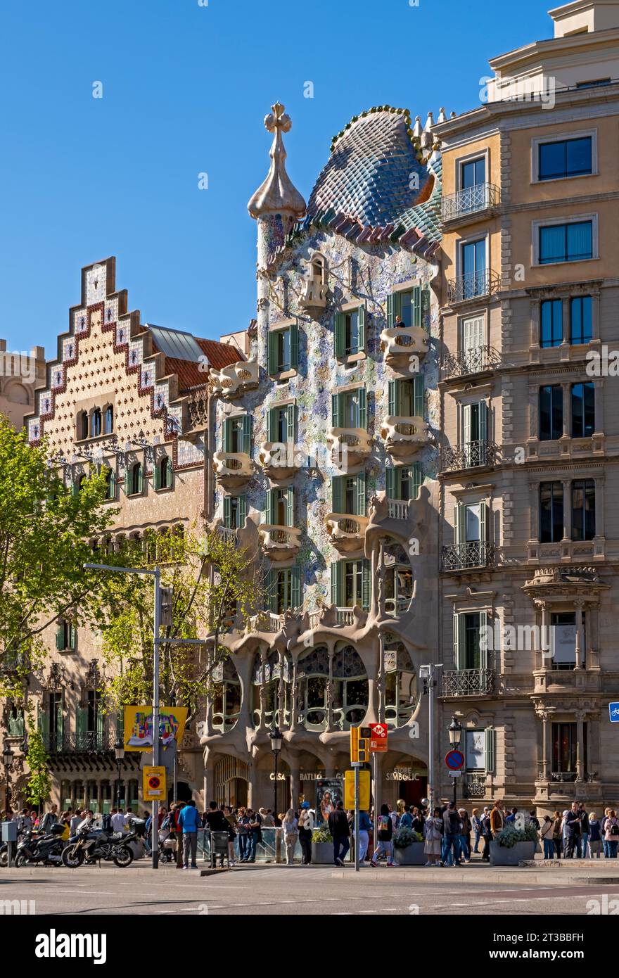 Casa Batllo par Antoni Gaudi, Barcelone, Espagne Banque D'Images