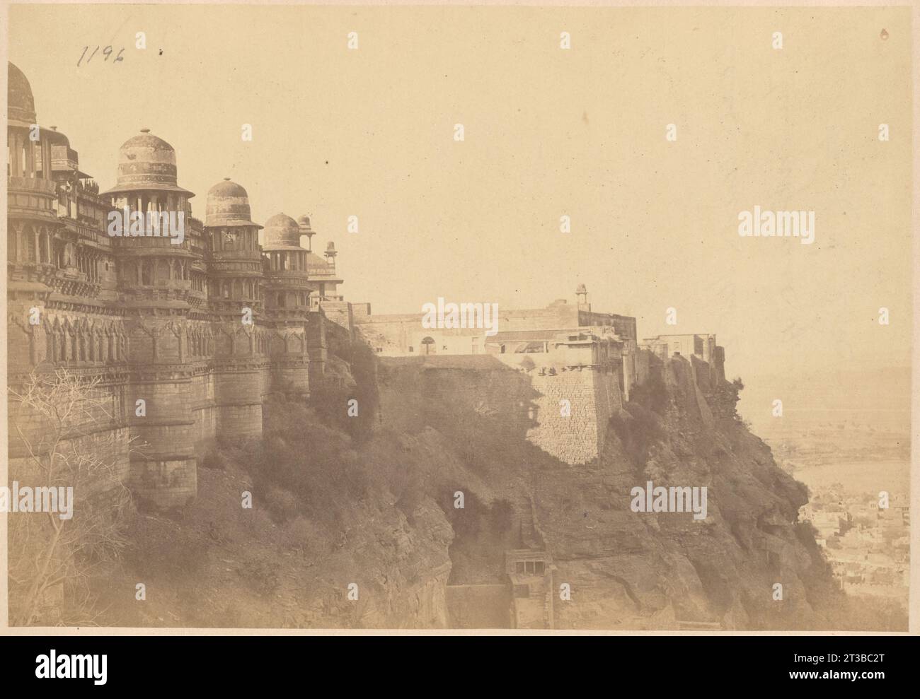 Face est de Man Mandir et fort, Gwalior Banque D'Images