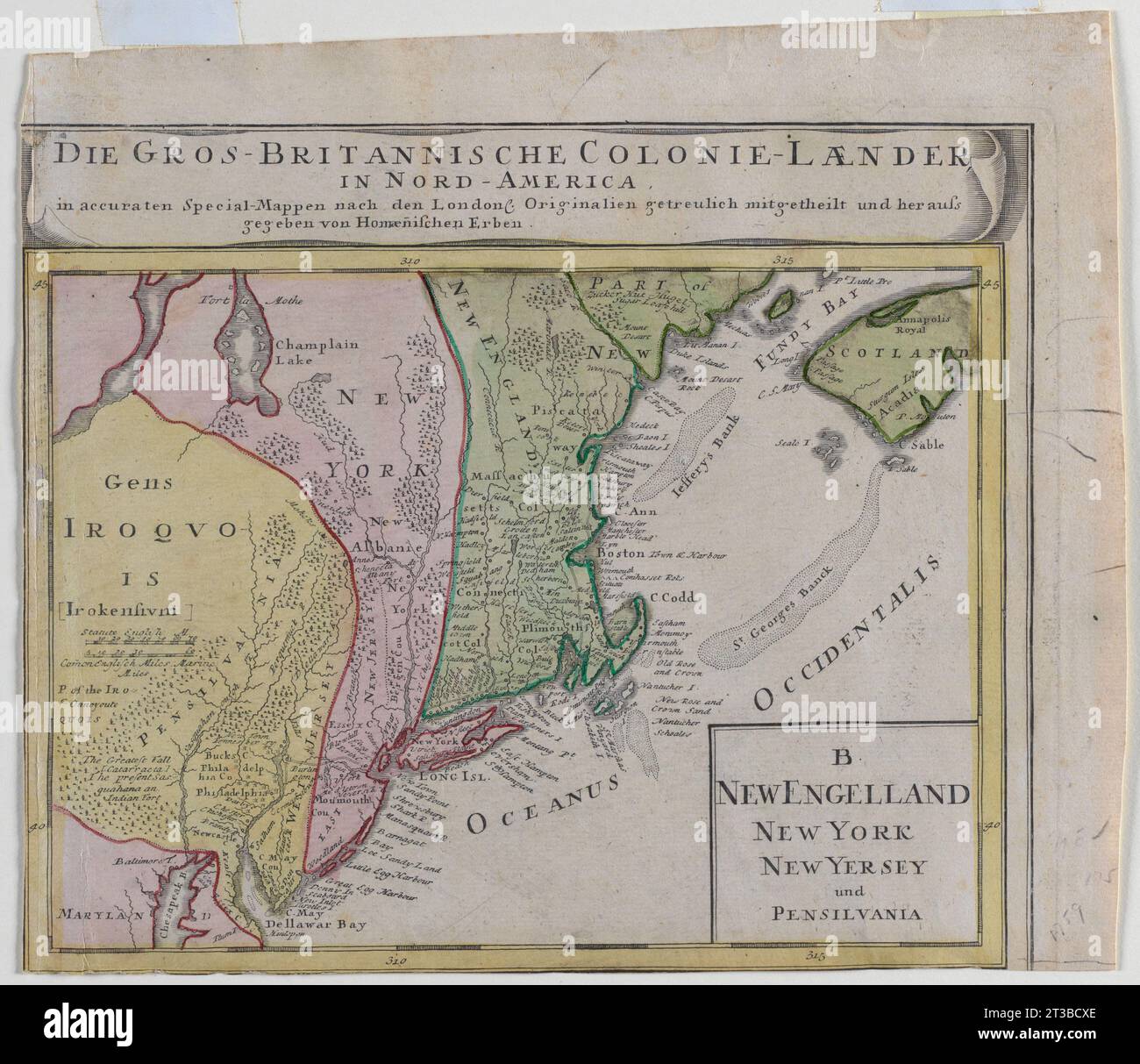 Die gros-Britannis che colonie-laender en Amérique du Nord : in curaten special-mappen nach den London Banque D'Images