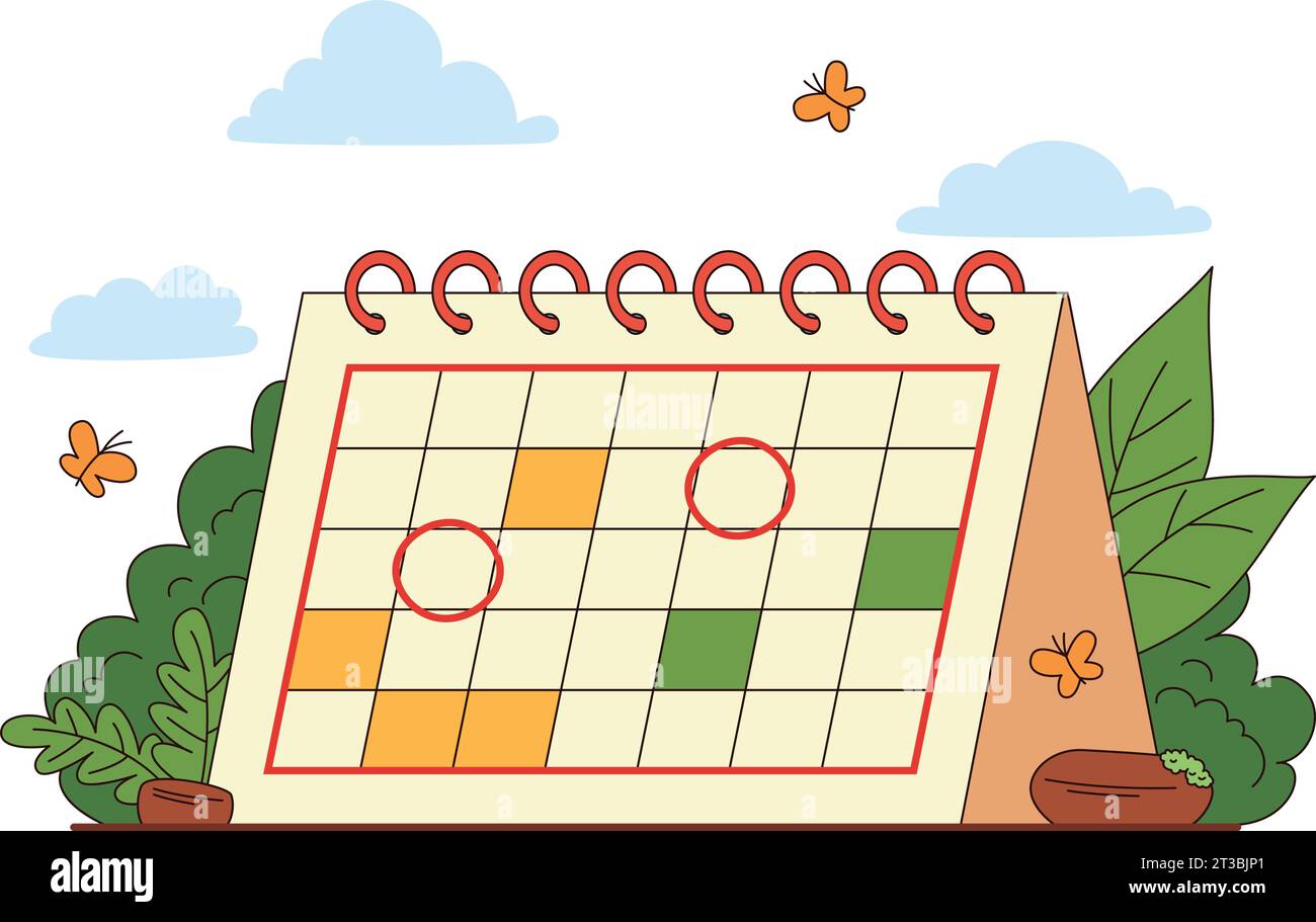 Calendrier avec planning pour la gestion du temps Illustration de Vecteur