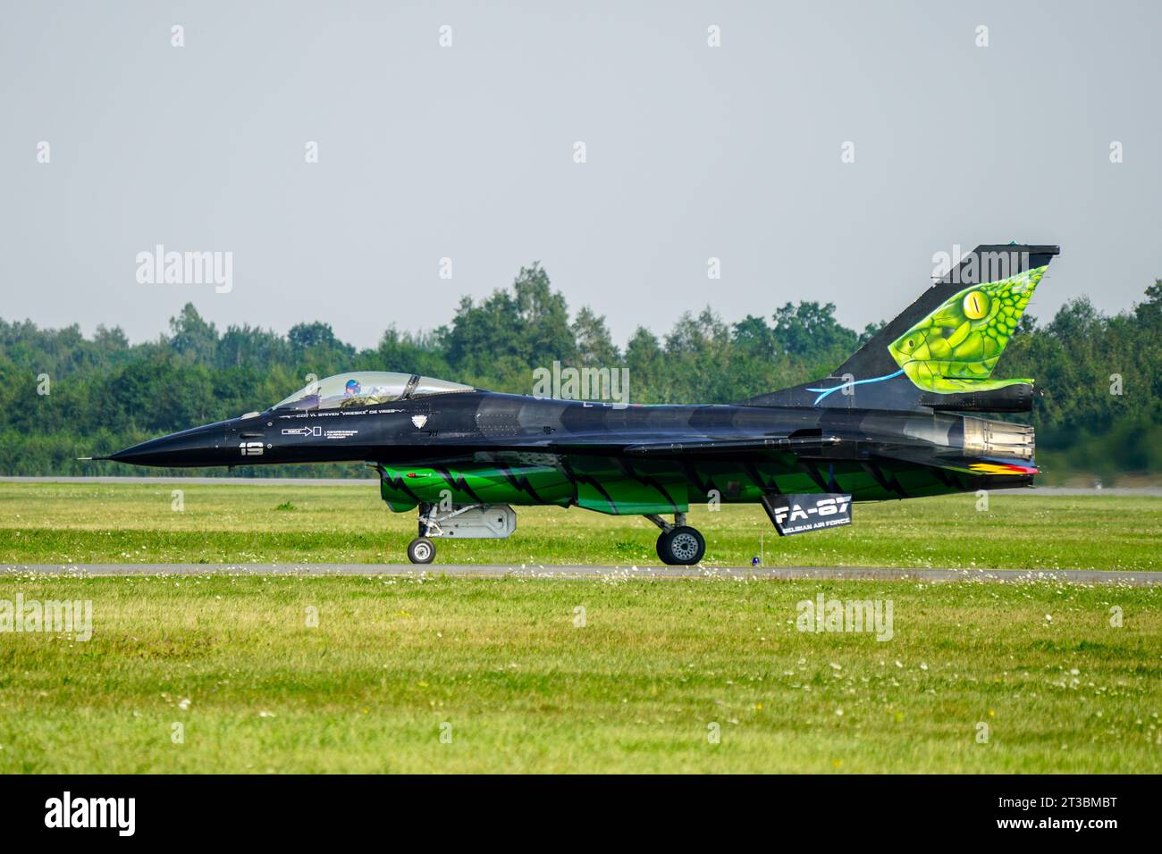 Liepaja, Lettonie- 06 août 2023 : General Dynamics F-16AM Fighting Falcon FA-87 de l'armée de l'air belge Banque D'Images