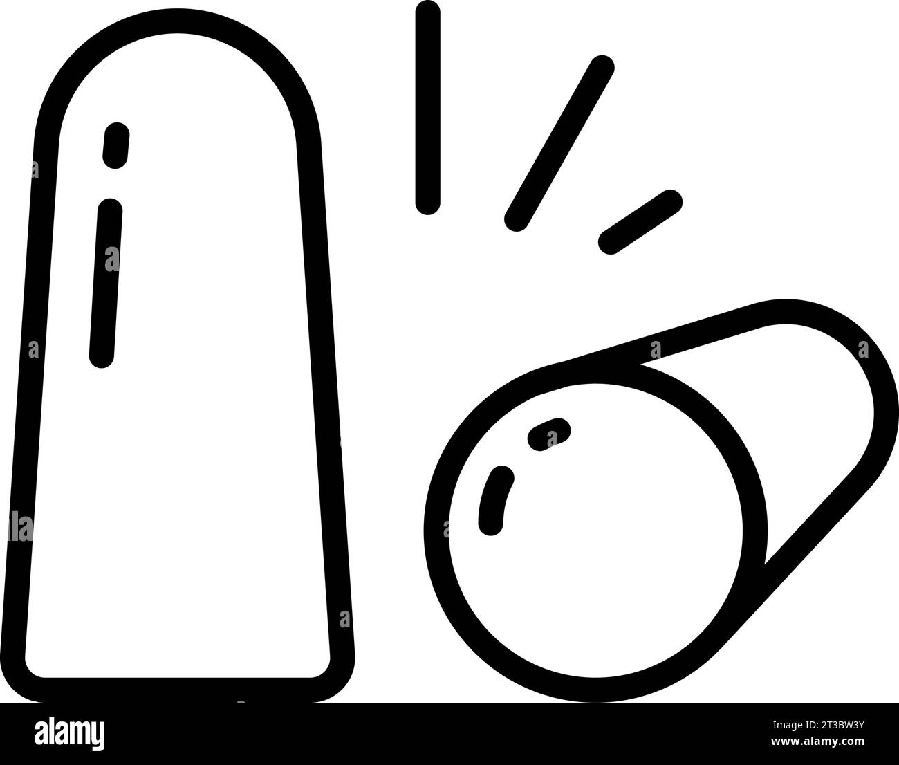 Icône Contour de bouchon d'oreille. Signe de style linéaire isolé sur fond blanc. Illustration simple de vecteur Illustration de Vecteur