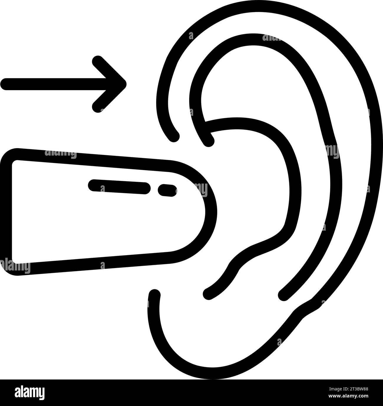 Bouchon d'oreille pour dormir vecteur Icône. Bouchons d'Oreilles contour pour dormir signe. Illustration Symbole Contour isolé Illustration de Vecteur