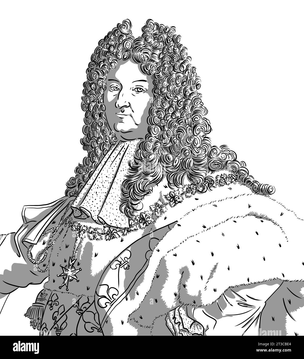 Portrait de Louis 14 le roi soleil, célèbre monarque français Banque D'Images