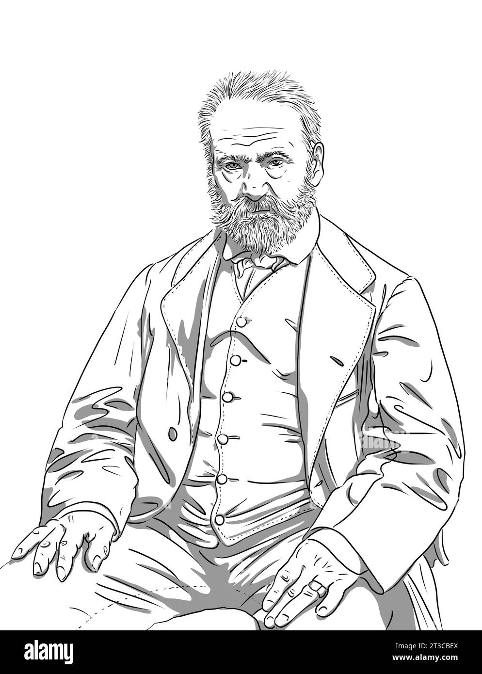 Portrait de Victor Hugo, célèbre écrivain français, auteur des Misérables Banque D'Images