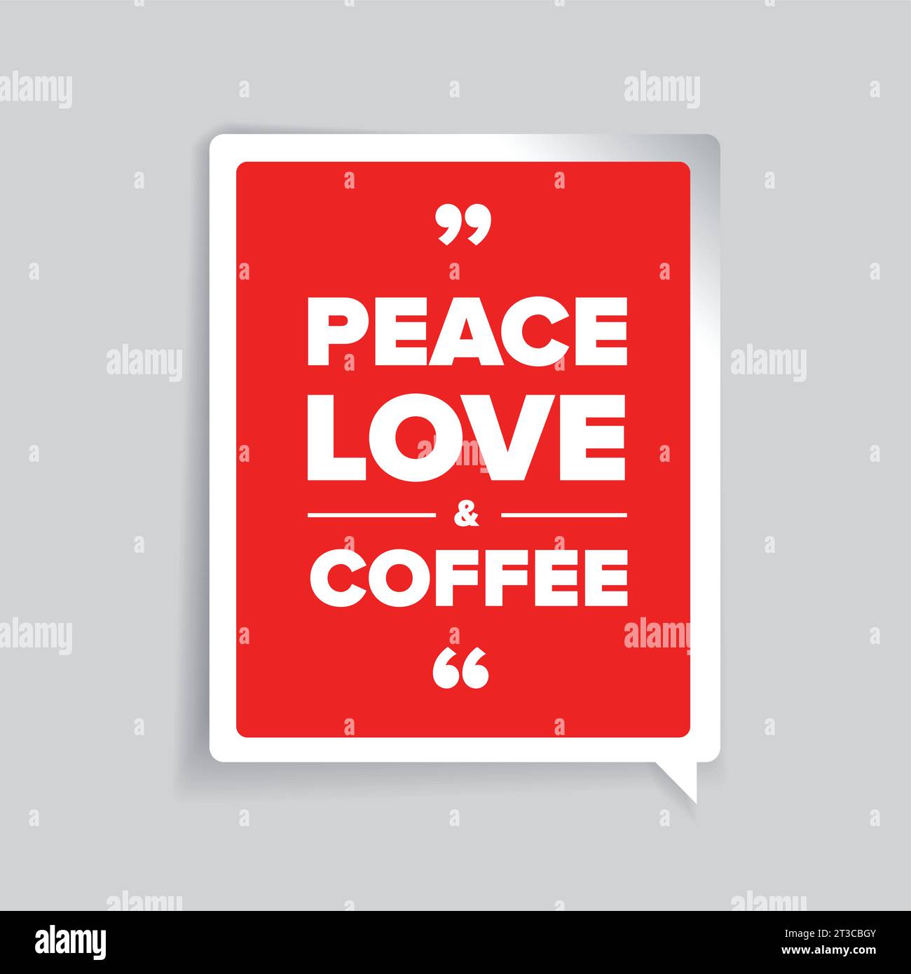 Paix, amour, lettrage vectoriel de café Illustration de Vecteur