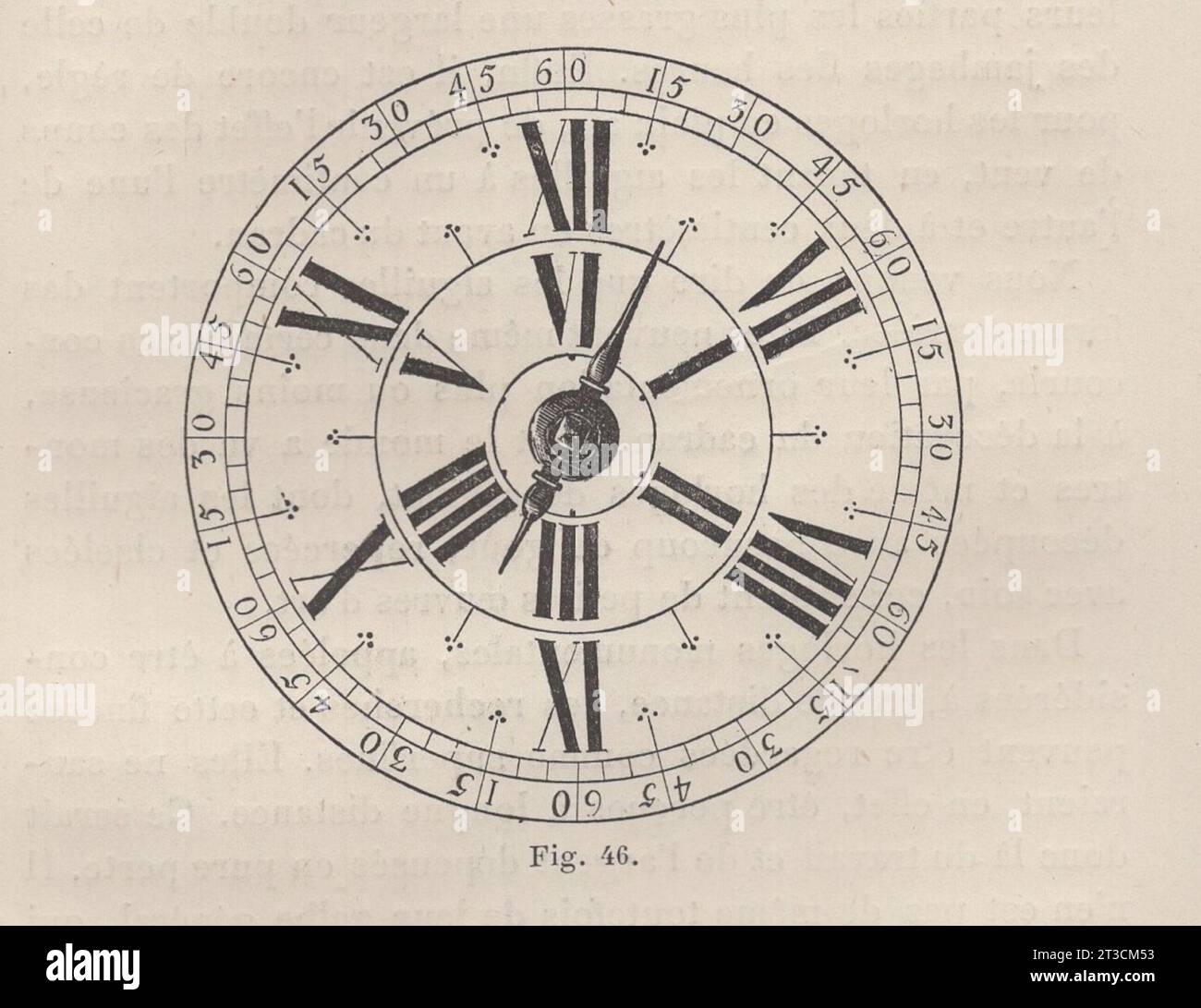 Les Arts de l'ameublement : L'horlogerie , Paris , librairie Ch. Delagrave. /Livre antique français du XIXe siècle / Fig. illustration de cadran d'horloge antique Banque D'Images