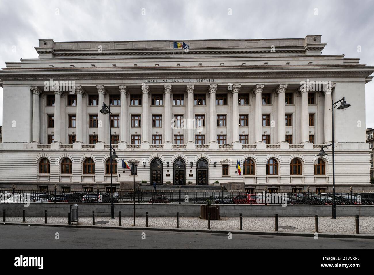 Vieille ville de Bucarest, Banque nationale, Roumanie Banque D'Images