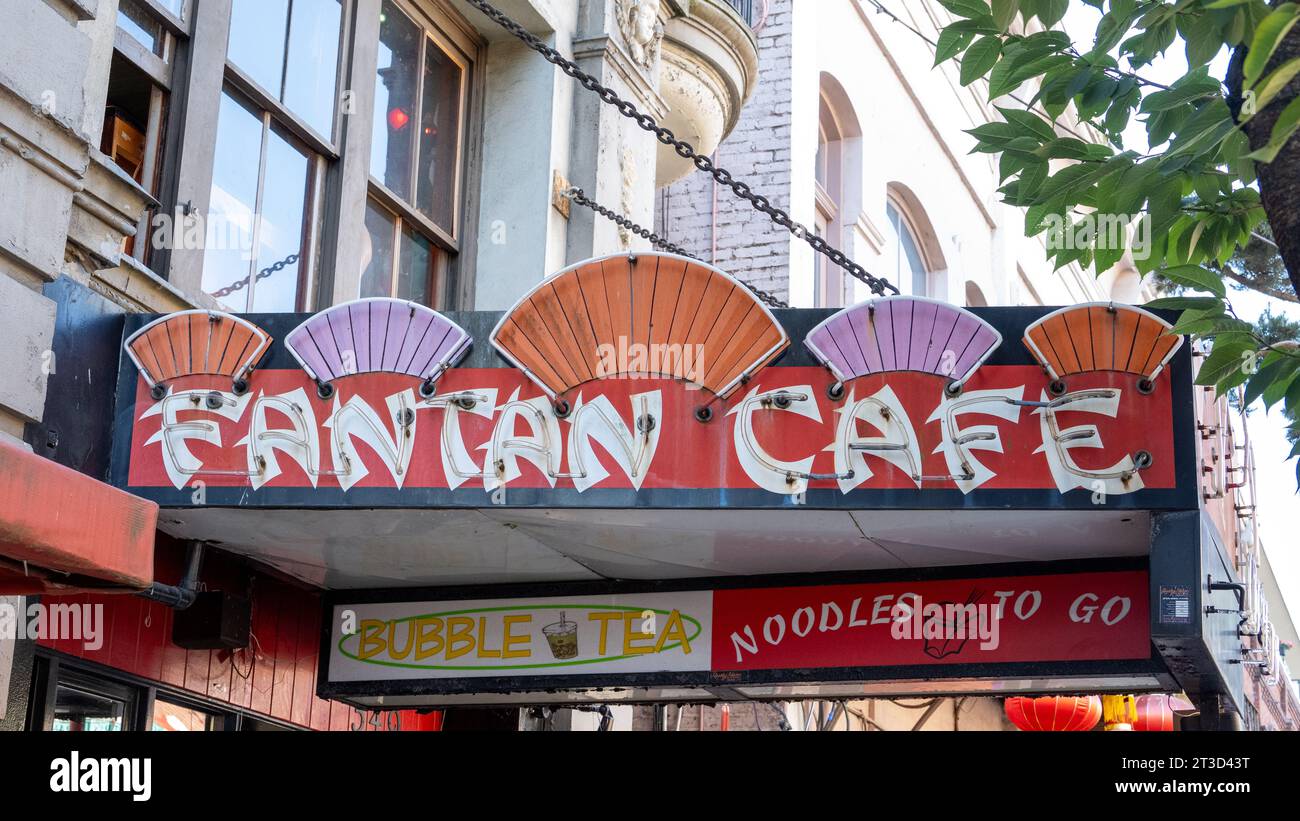 Fantan Cafe à Chinatown, Victoria, Colombie-Britannique, Canada Banque D'Images