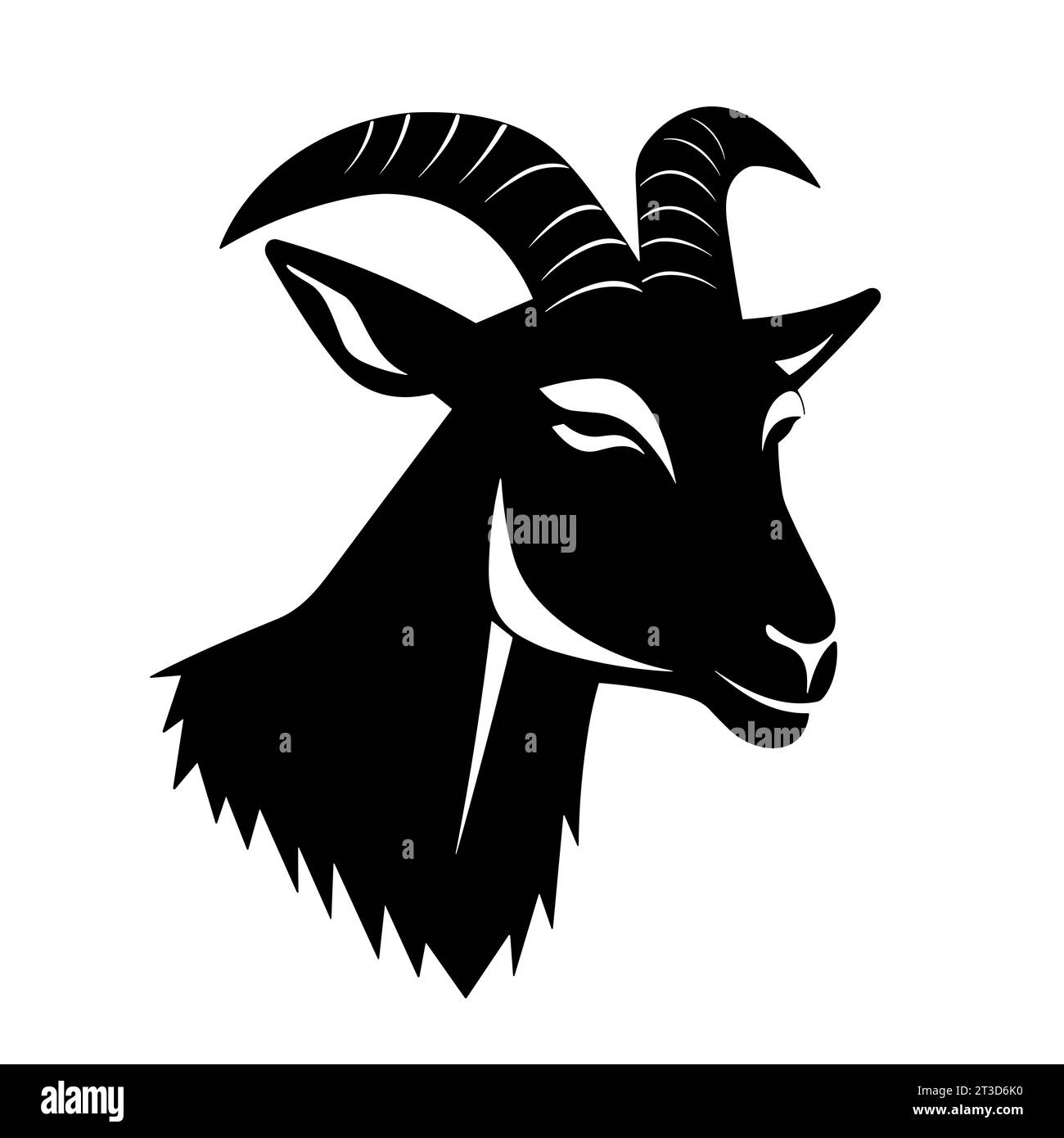 Icône visage de chèvre. Logo de chèvre. Symbole de chèvre noire. Illustration vectorielle Illustration de Vecteur