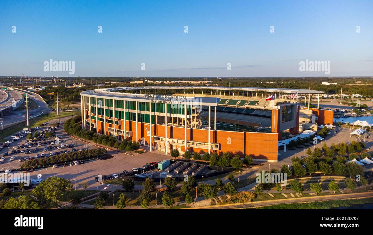 Waco, Texas - 22 septembre 2023 : stade McLane, stade de l'équipe de football des Bears de l'Université Baylor. Banque D'Images