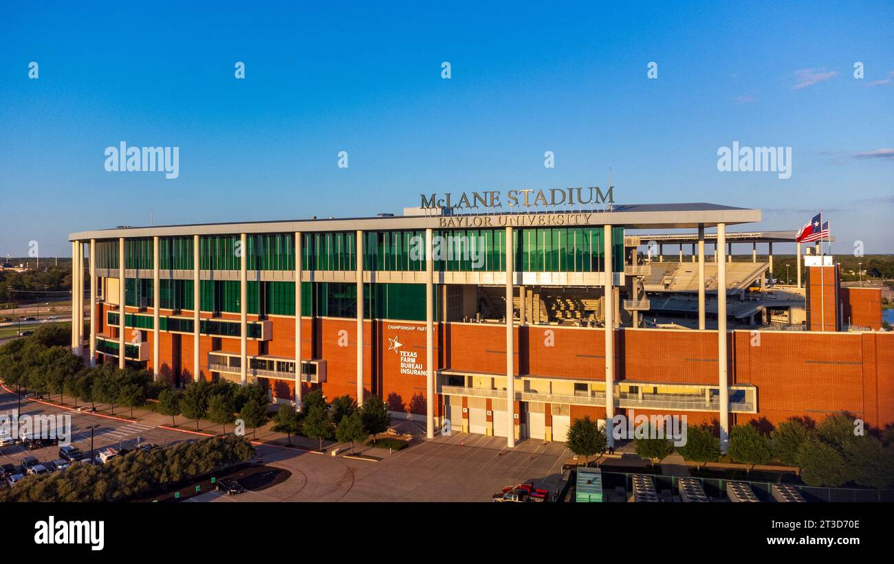 Waco, Texas - 22 septembre 2023 : stade McLane, stade de l'équipe de football des Bears de l'Université Baylor. Banque D'Images